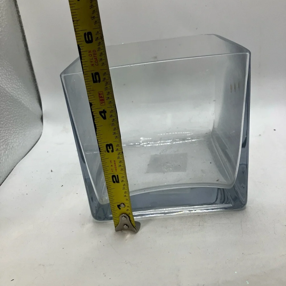 Crate Barrel Container Square Clear Glass Modern‎ Airtight Polish Minimalist